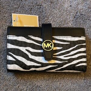 Michael Kors Black and White Zebra Wallet